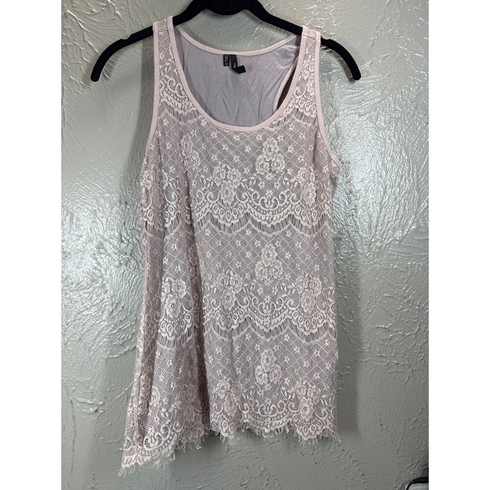 Maurices Tank Top Women's‎ Lightweight Lace Sleeveless Solid Blush Mauve Size XS